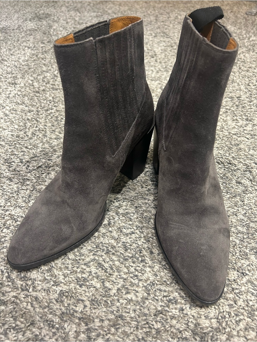 rag & bone Charcoal Suede Pointed Ankle Booties